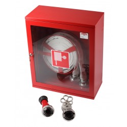 Cutie hidrant cu furtun plat 650x550x200 echipata – aviz CE cu tambur si robinet aluminiu