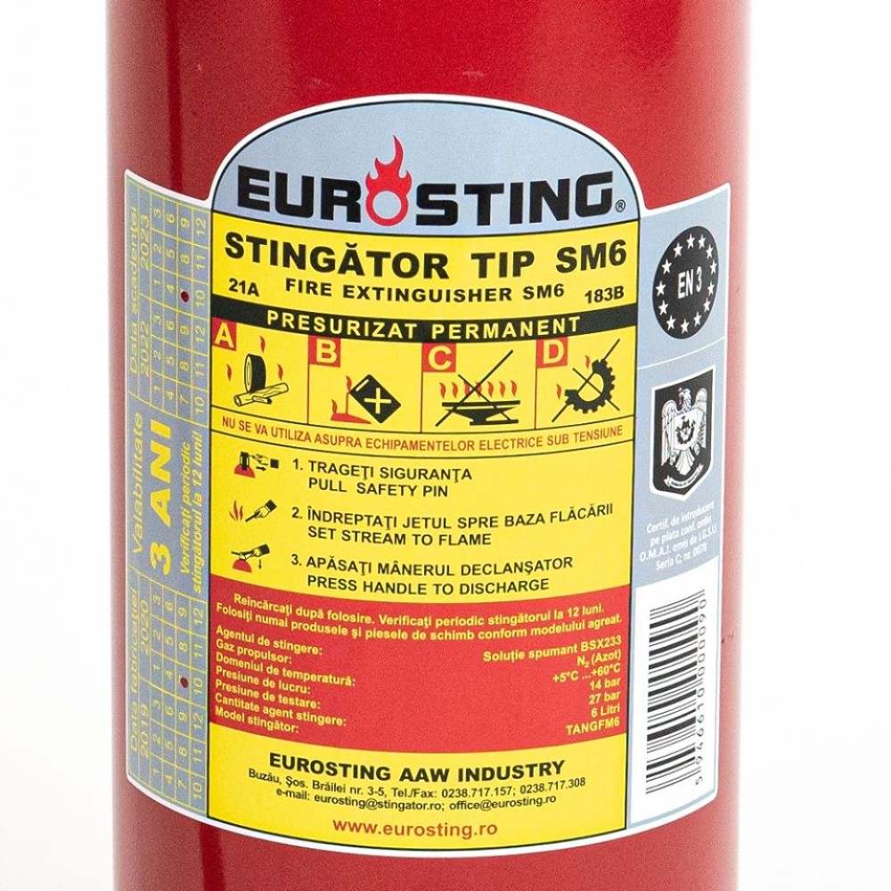 Stingator portativ cu spuma aeromecanica tip SM6