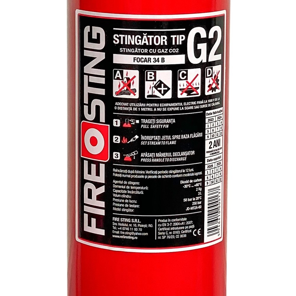 Stingator portativ cu CO2 Tip G2